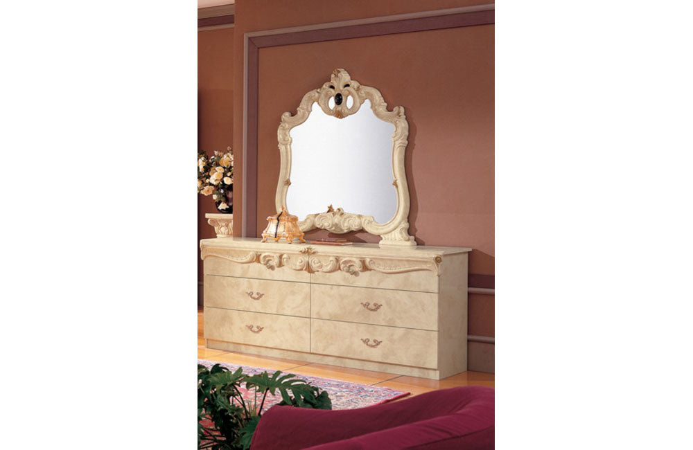 Barocco Ivory Double Dresser | ESF Casa Eleganza Furniture & Mattress Barocco Ivory Double Dresser | ESF Casa Eleganza Furniture & Mattress