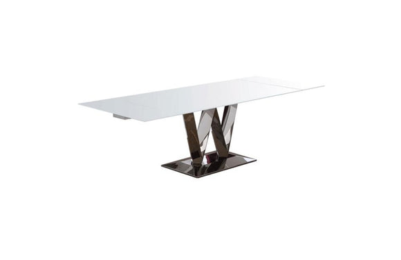 Vicky Dining Table White Glass Top