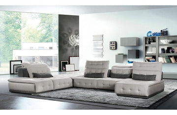 Daiquiri Italian Modern Light Gray & Dark Gray Fabric Modular Sectional Sofa