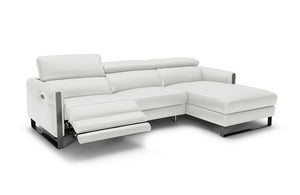 Alanzo White Reclining Leather Sectional Sofa