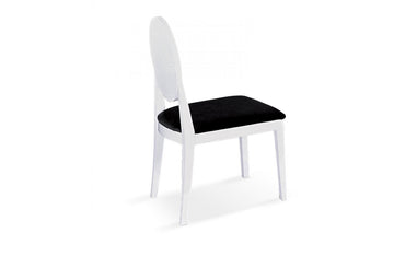 Joss Modern White & Black Lacquer Chair