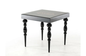 Saure Transitional End Table Black Gloss