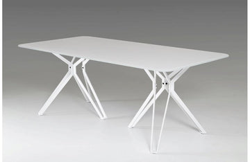 Harmony Modern White Glass Dining Table