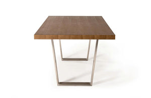 Byron Modern Walnut & Stainless Steel Dining Table