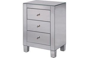 Modern 3 Drawers Chest in Clear Mirror