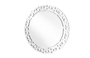 Contemporary Round Mirror in Clear
