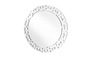 Contemporary Round Mirror in Clear