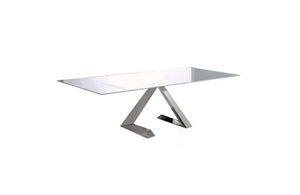 Tessa Dining Table Gray Glass Top