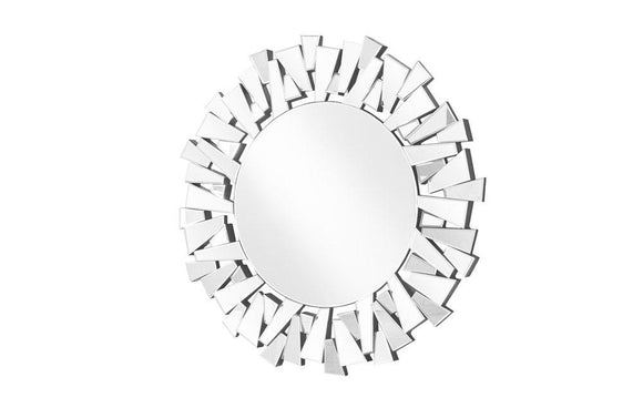 Contemporary Modern Wall Mirror in Clear Round