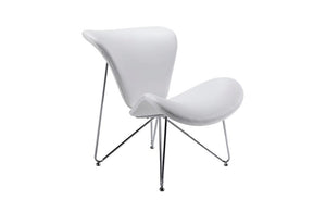 Decatur Contemporary White Leatherette Accent Chair