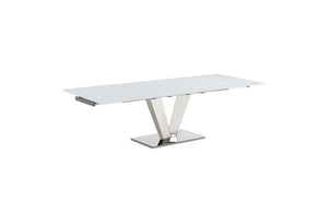 Otello Dining Table White Glass Top