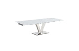 Otello Dining Table White Glass Top