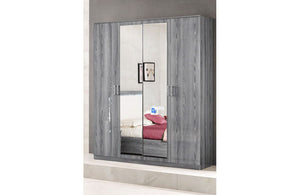 Nicole 4 Door Wardrobe /Grey Pine/