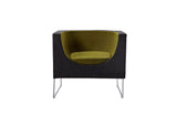 Tulane Contemporary Gray & Green Accent Chair