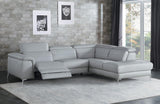 Michelle Light Gray Reclining Leather Sectional Sofa
