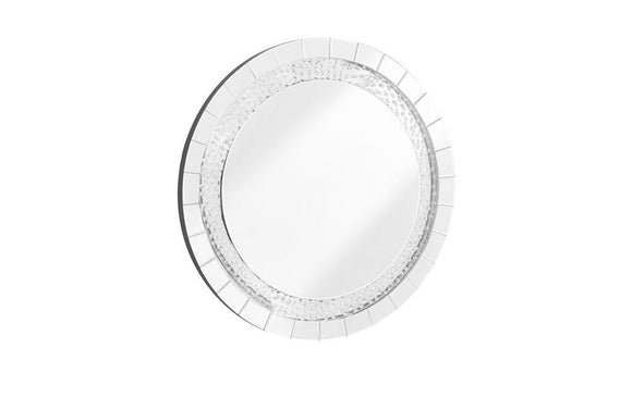 Contemporary Crystal Mirror in Clear Round