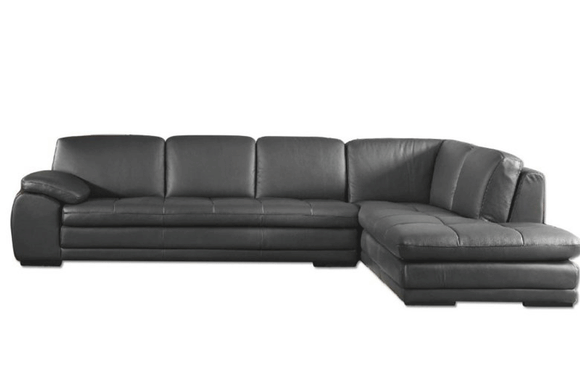 Santino Black Leather Sectional Sectional Sofa Black