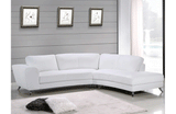 Torri White Leather Sectional Sofa