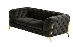 Divani Casa Sheila Modern Dark Grey Fabric Loveseat