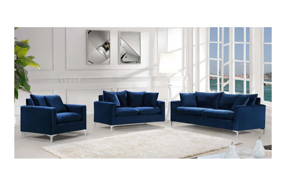 Dottie Chrome Navy sofa set