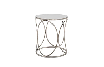 Helena End Table Tall Metal Glass