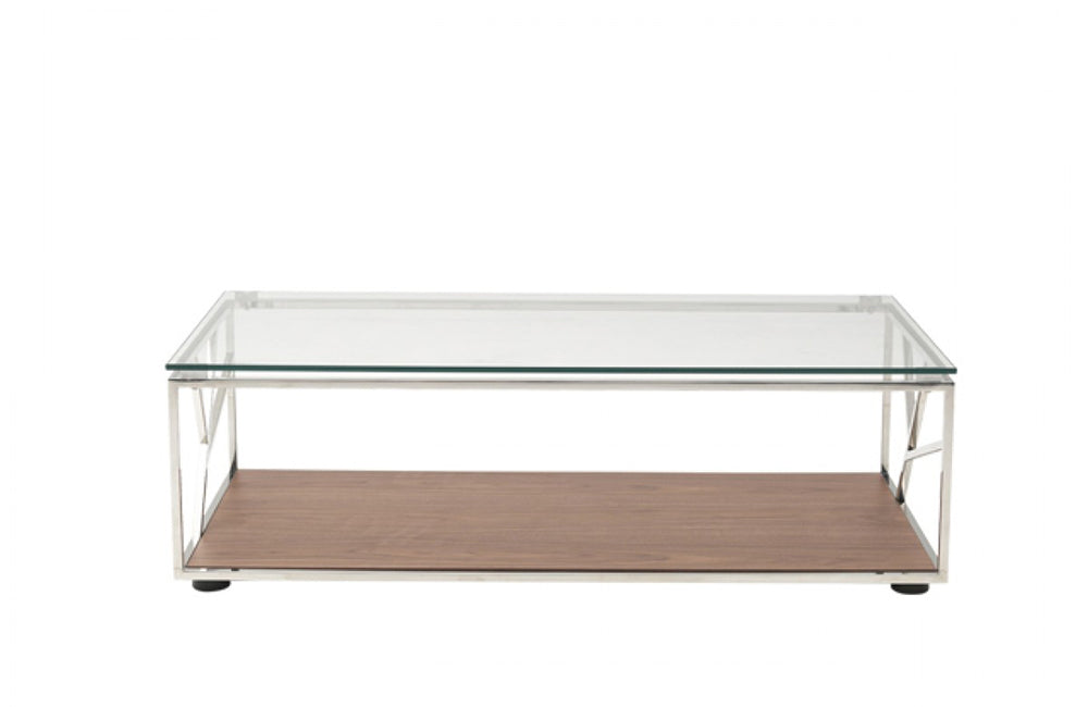 Modrest Cressida Modern Walnut Coffee Table