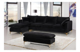 Lorinda Gold Black Sectional Sofa