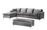 Lorinda Chrome Grey Sectional Sofa