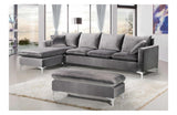 Lorinda Chrome Grey Sectional Sofa