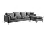 Lorinda Chrome Grey Sectional Sofa