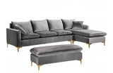 Lorinda Gold Grey Sectional Sofa