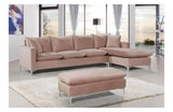 Lorinda Сhrome Pink Sectional Sofa