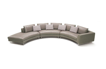 Divani Casa Tulip Modern Taupe Leather Sectional Sofa