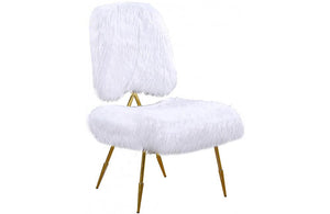 Jill White Fur Chair