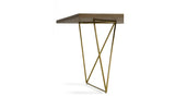 Marcia Modern Tobacco & Antique Brass Dining Table
