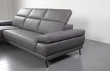 Hudson Grey Chaise Leather Sectional Sofa