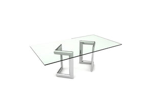 Clara Dining Table Rectangle Base Clear Glass