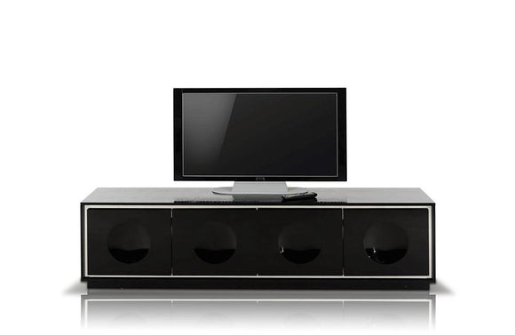 Grand Modern Black Lacquer TV Stand