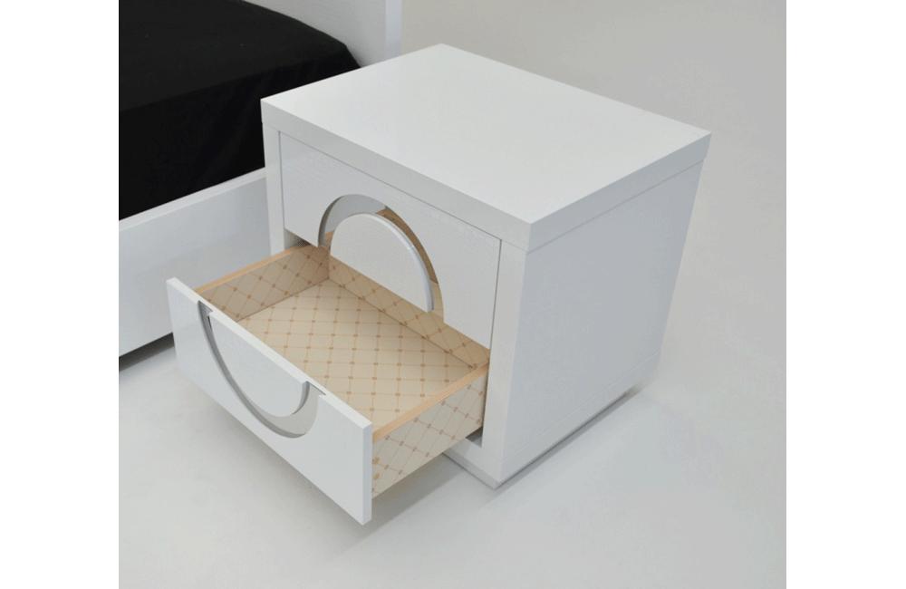 Ovidius Modern Crocodile Lacquer Nightstand White