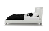 Monica White Leatherette Bed