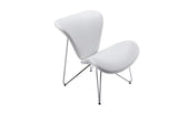 Decatur Contemporary White Leatherette Accent Chair
