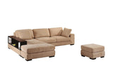 Justina Sectional Sofa Set with 2 Ottoman Beige