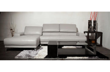 Patrizio Gray Leather Sectional Sofa
