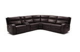 Rome Brown Reclining Leather Sectional Sofa