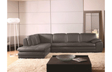 Santino Gray Leather Sectional Sofa