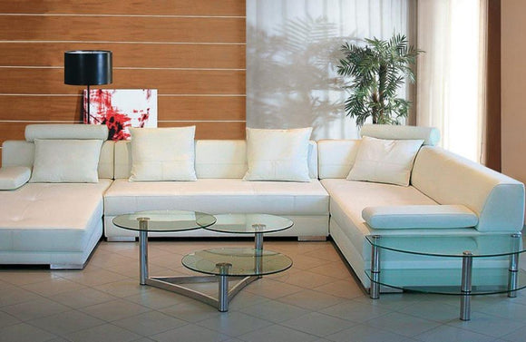 Iris Modern Bonded Leather Sectional Sofa
