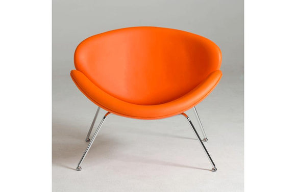 Anais Contemporary Leatherette Accent Chair Orange
