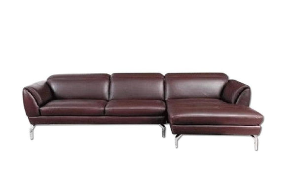 Nicola Brown Leather  Sectional Sofa