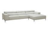 Carina Light Gray Leather Sectional Sofa