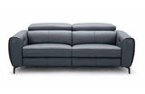 Scuzzy Blue Gray Reclining Leather Sofa
